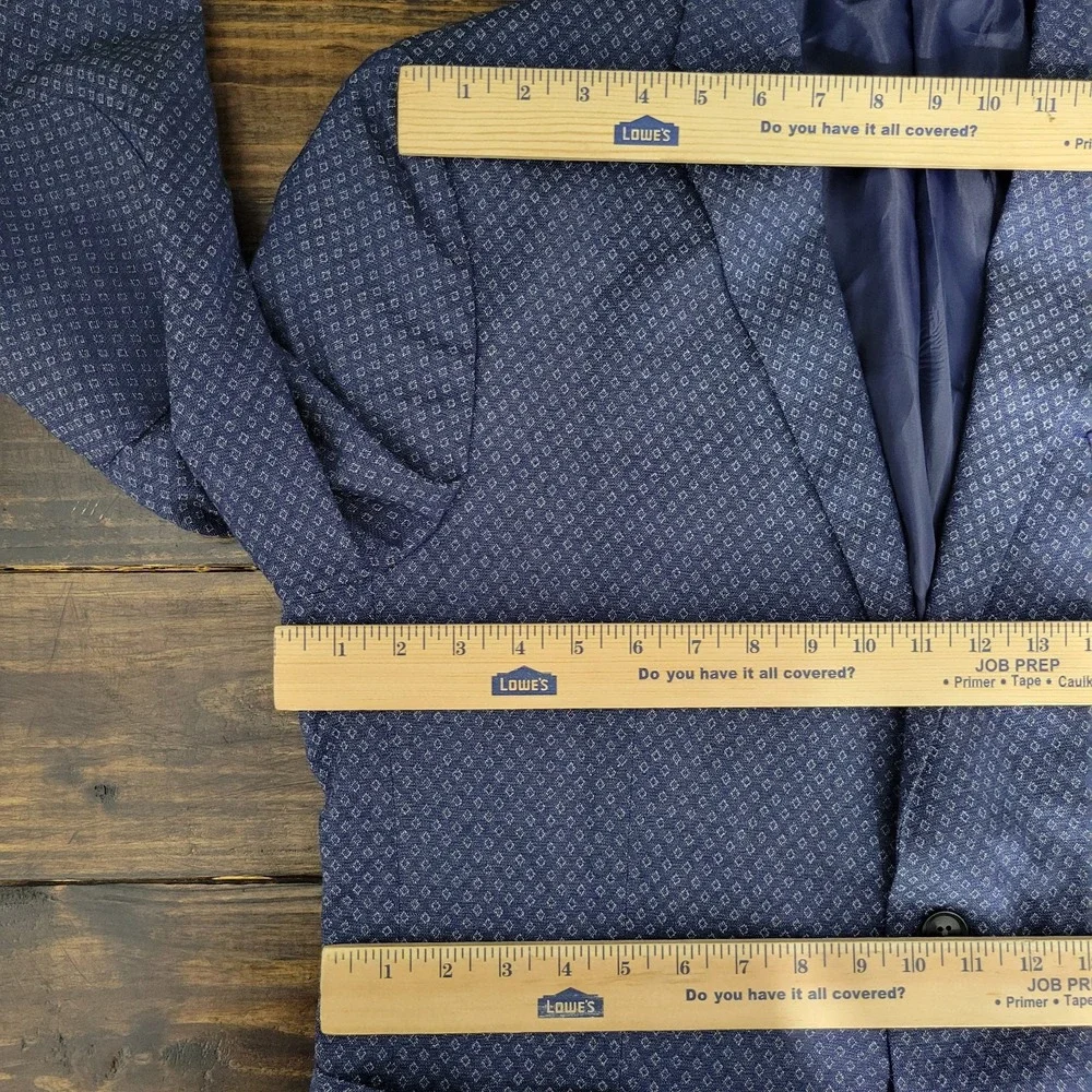 J.F Ferrar Men's Sport Coat‎ Blazer Two Button Blue Polyester Blend Size 42-44S